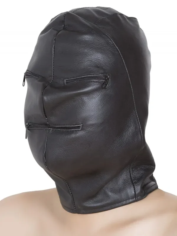 Leder Kopfharness mit Reißverschlüssen