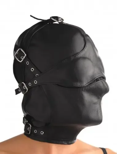 Leder Maske mit abnehmbarer Augenbinde und Maulkorb