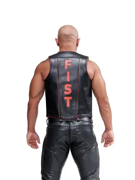 Leder Muskel Weste ‘Fist‘