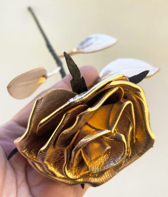 Leder Rose – Kupfer glänzend