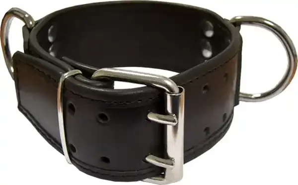 Leder Sklavenhalsband mit D-Ring breit