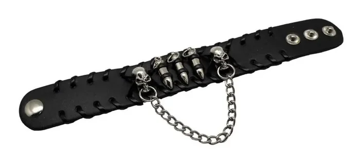 Lederarmband mit Patronen und Kette