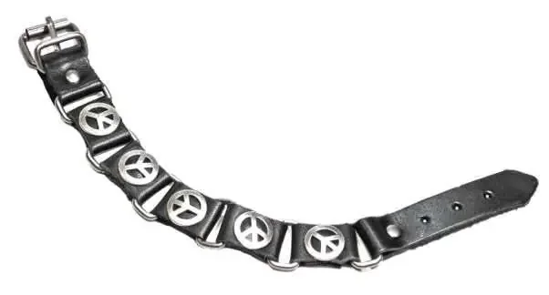Lederarmband mit Peace-Zeichen