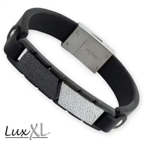 Lederarmband Schwarz-Weiß