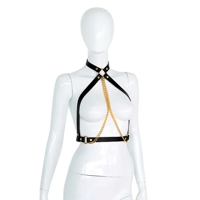 Lederhalsband mit Kette