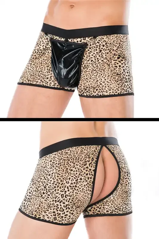 Leopardenboxershorts mit Wetlook