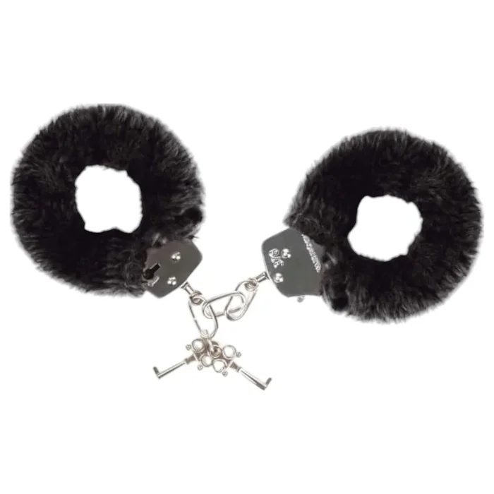 Love to Love Attach me – Flauschige Handschellen (schwarz)