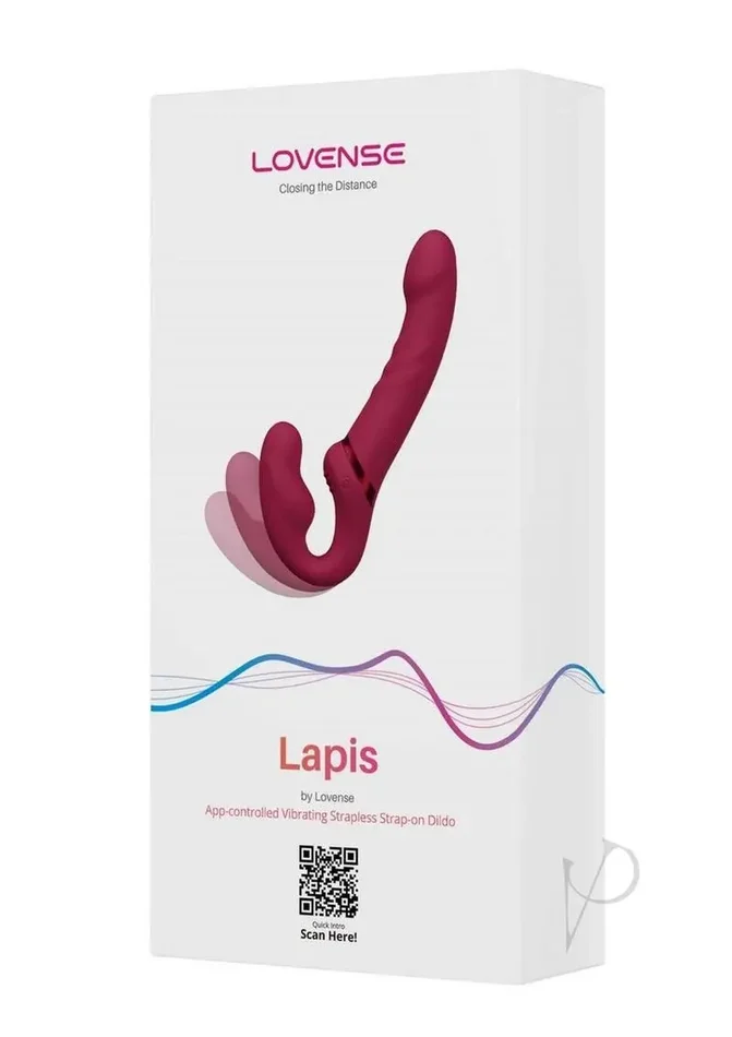 Lovense Lapis Rechargeable Silicone App Control Dual End Strapless Strap-On Vibrator – Magenta