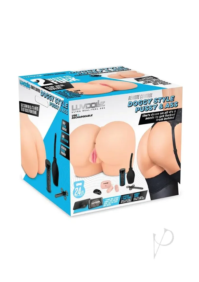 LuvDollz Remote Control Doggy Style Vibrating Pussy andamp; Ass – Vanilla