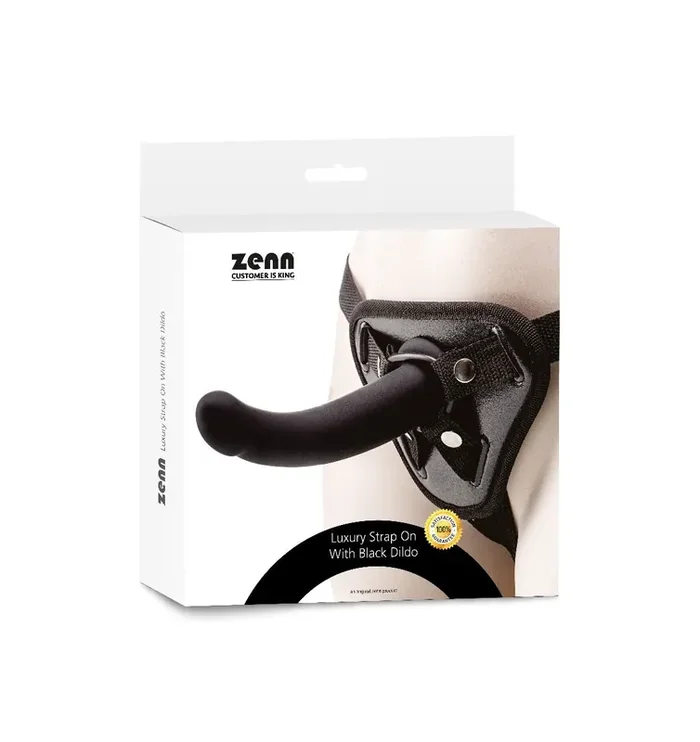 Luxeriöser Strap-On mit schwarzem Dildo