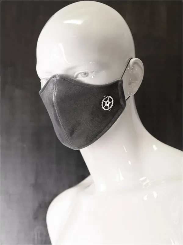 Maske mit Zahnrad grau