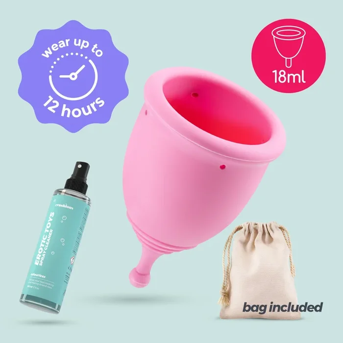 Menstruationstasse Crushious – Minerva XS, mit Beutel und Spielzeugreiniger