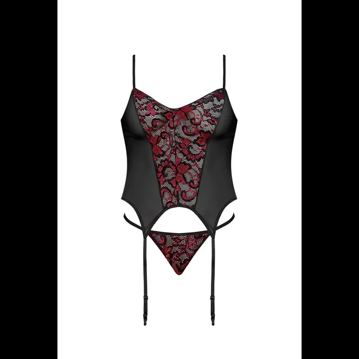 Merry Widow and G-String Set – L/XL – Black