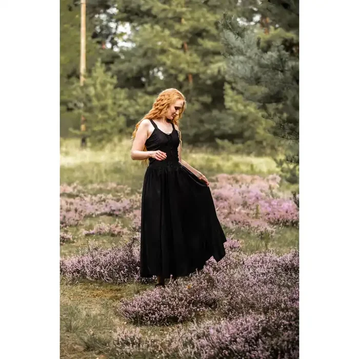 Miederkleid aus Viskose mit Spitzeneinsatz und Bordüre