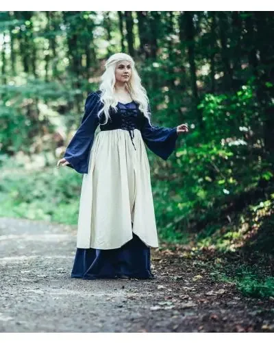 Mittelalterkleid – zweifarbig (Grösse M, Farbe Blau)