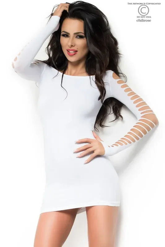 Nahtloses Minikleid in weiß
