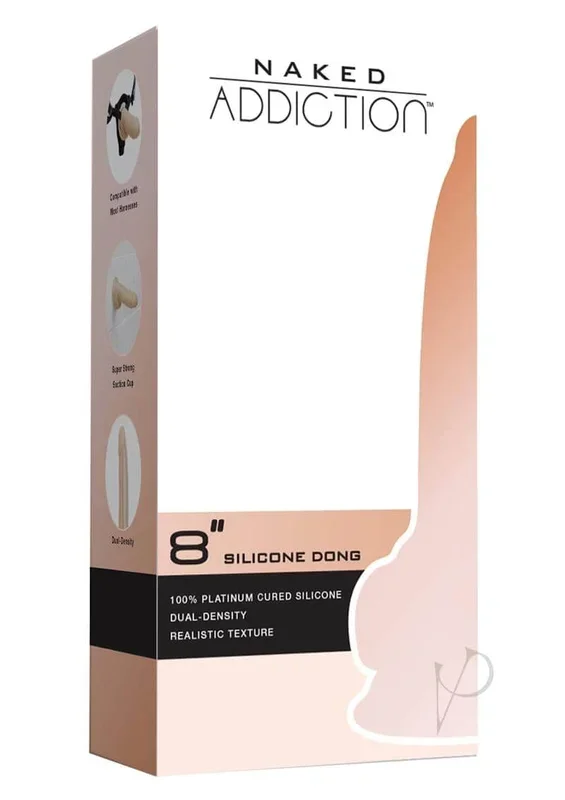 Naked Addiction Silicone Dong – 8″ Flesh