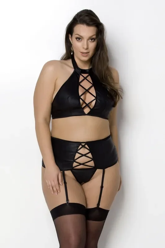 Nancy Set mit offenem Schritt – Schwarz
