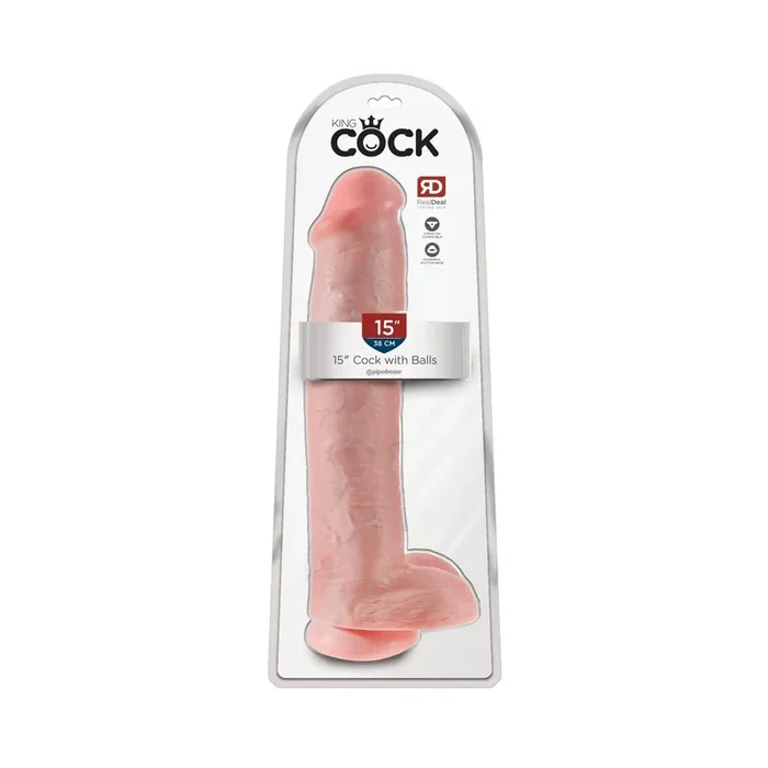 Naturdildo mit Saugfuß & Eichel – 33 cm Einführlänge – Hautfarben