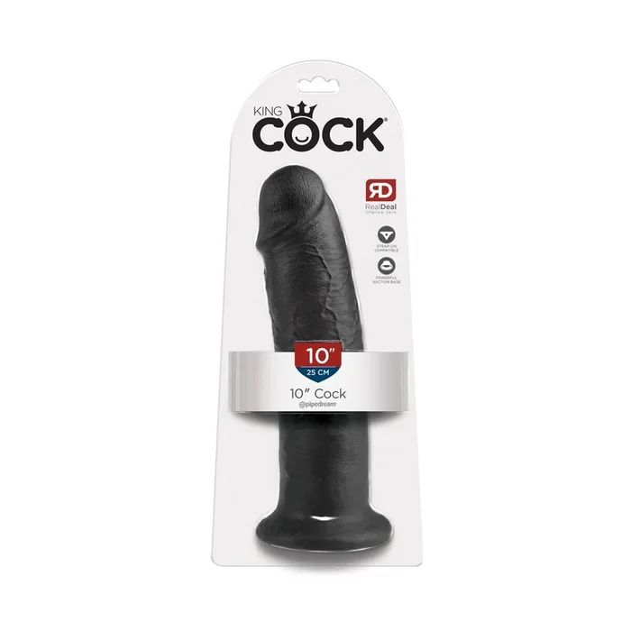 Naturdildo mit Saugfuß – 25 cm Einführlänge – Schwarz