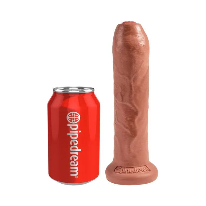 Naturdildo mit Vorhaut & Saugfuß – 14,8 cm Einführlänge – Hellbraun