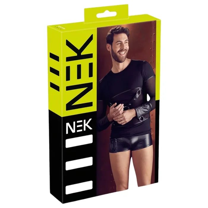 NEK – Langarmshirt mit Kreuzträger für Herren (schwarz) – M