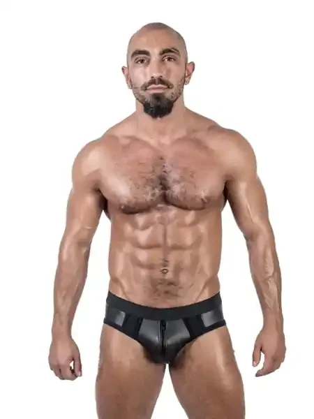 Neopren Jock-Briefs schwarz