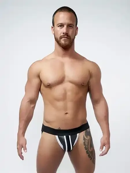 Neopren Jockstrap schwarz-weiß