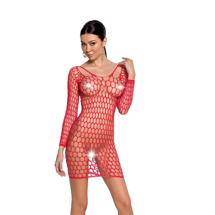 Netzkleid – grobmaschig – rot