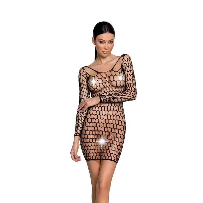 Netzkleid – grobmaschig – schwarz