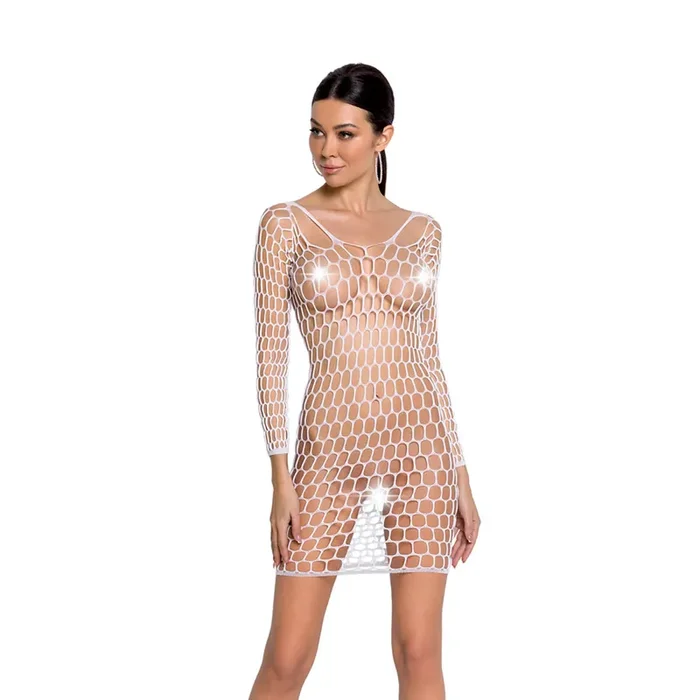 Netzkleid – grobmaschig – weiß