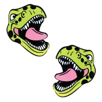 Neva Nude Black Light Dinosaur Pasties – Green O/S