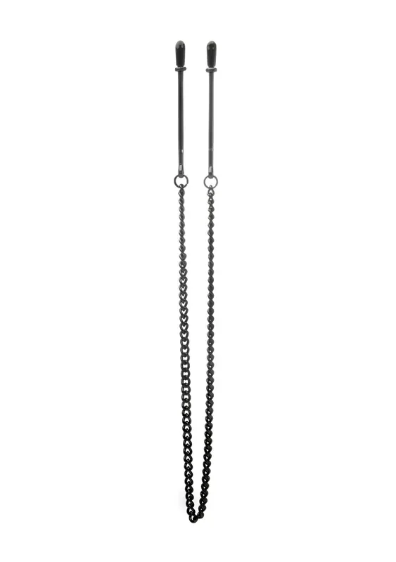 Nippelklemmen gummiert mit Kette – schwarz