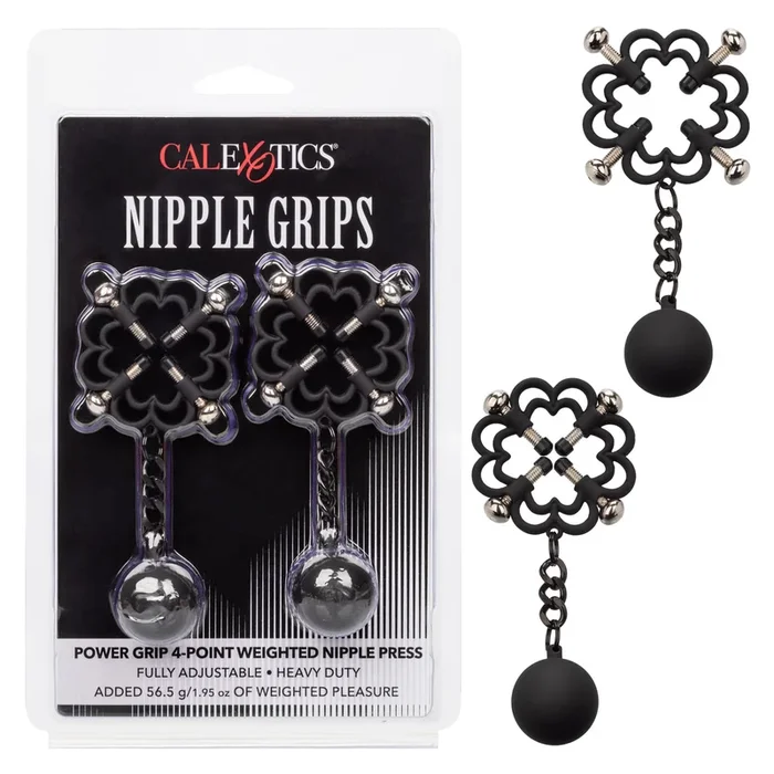 Nipple Grips Power Grip 4 Point Weighted Nipple Press – Black