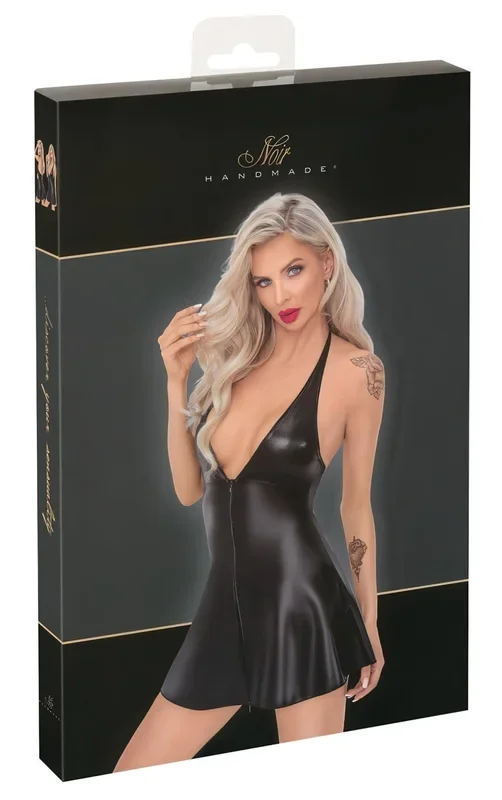 Noir – Minikleid mit Schlangenmuster (Schwarz)