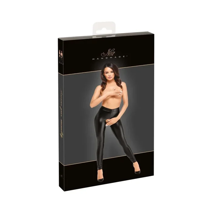 Noir Leggings offen im Powerwetlook – „Schwarz“ – Größe – L