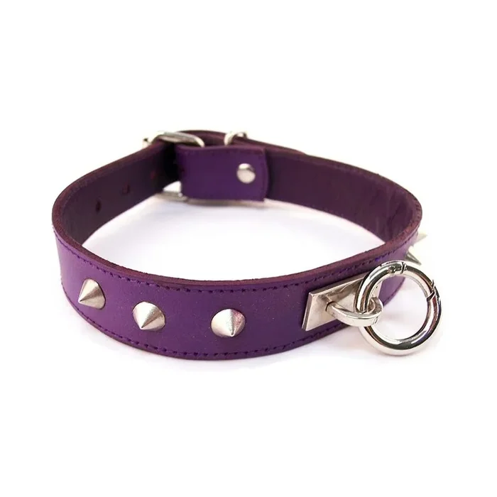 O-ring Studded Thin Collar – Purple