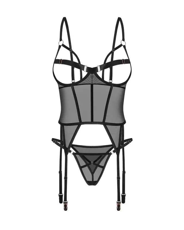 Obsessive – Freedom Euridia Korsett und String – Schwarz