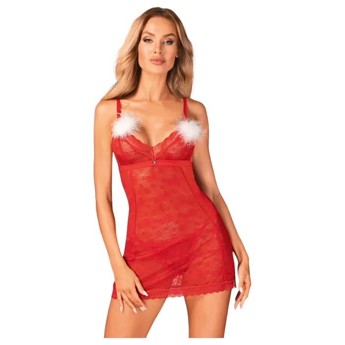 Obsessive Claussica – Babydoll & String (rot) – M/L