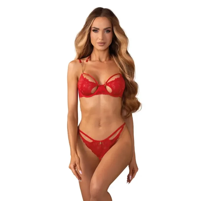 Obsessive – Matildea 2-teiliges Offenes Set – Rot