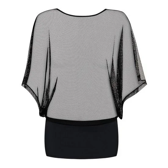 Obsessive Punker – transparente Minikleid und String (schwarz) – L/XL