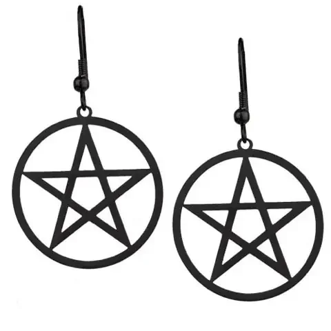 Ohrringe ‘Black Pentacle‘ Edelstahl