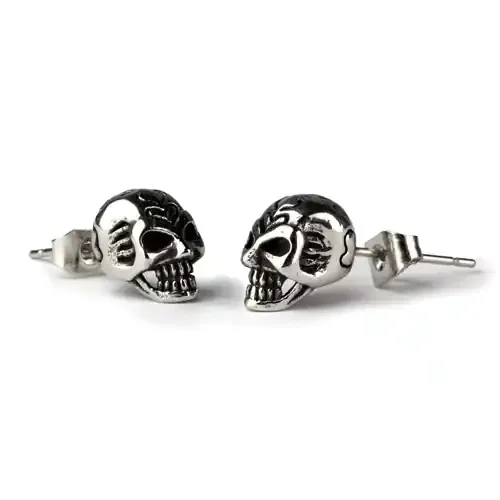 Ohrstecker ‘Totenkopf‘ Edelstahl