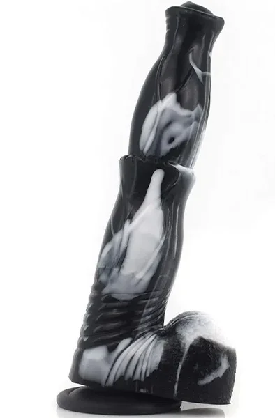 Orzyl Dildo Schwarz/Weiß 24,5 cm
