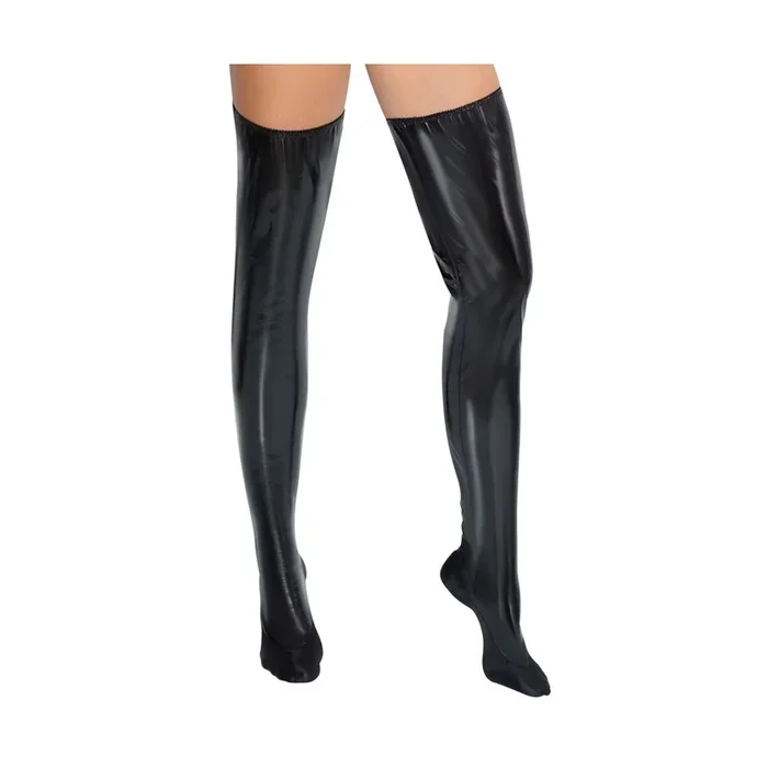 Overknee-Bettstiefel aus Lack – Schwarz – Größe – L/XL