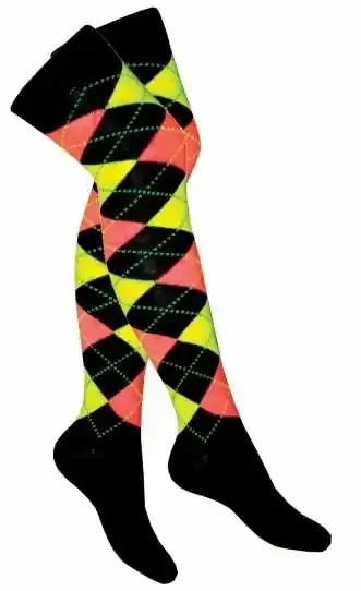 Overknee Strümpfe mit buntem Harlekinmuster