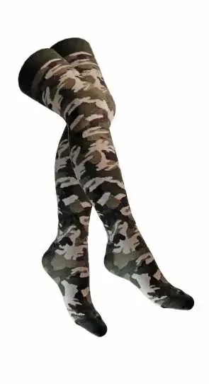 Overknee Strümpfe mit Camouflage Muster