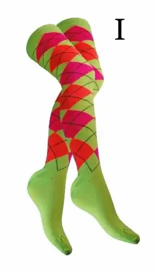 Overknee Strümpfe mit Harlekinmuster