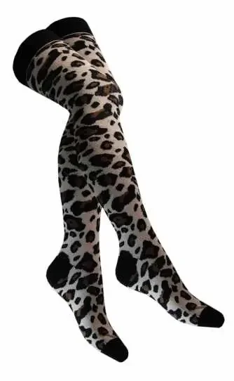 Overknee Strümpfe mit Leopardenmuster