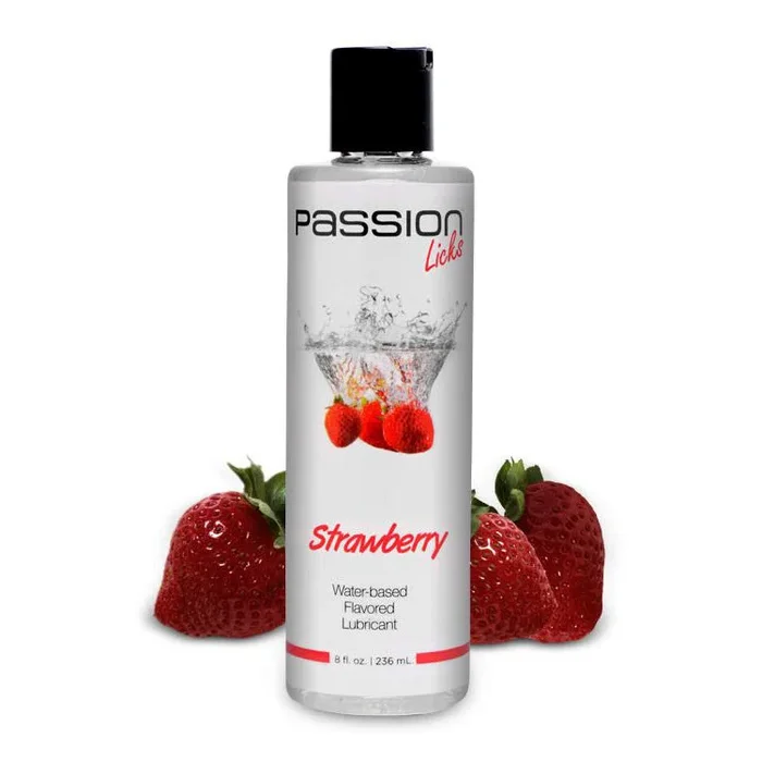 Passion Licks Strawberry Water Based Flavored Lubricant – 8 Fl Oz / 236 ml